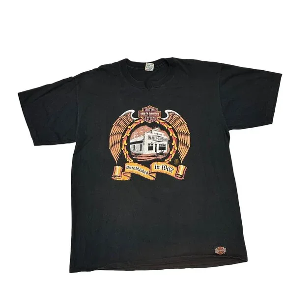 Vintage 80s Harley Davidson Robison Daytona Beach Black XXL Single Stitch Tee - Picture 12 of 12